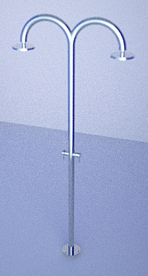 Colonna doccia in acciaio inox 316L a profilo circolare