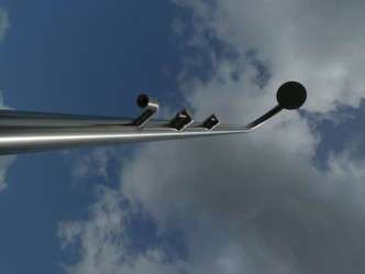 Außenduschsäule aus Edelstahl AISI 316L mit zwei unabhängigen Mischern Außenduschsäule aus Edelstahl AISI 316L mit zwei unabhängigen Mischern
