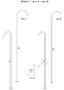 Doccia outdoor Stilo 1" vers A e vers B