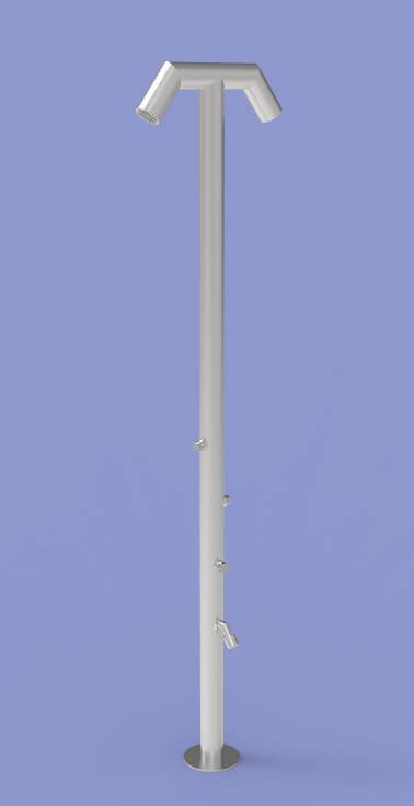 Colonna doccia multipla in acciaio inox 316L a profilo circolare