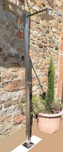 Doccia outdoor a una postazione versione integralmente in inox 316
