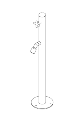 Colonna lavapiedi in accaio inox 316L con mini soffione