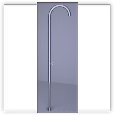 Colonna doccia in accaio inox 316L con soffione nascosto