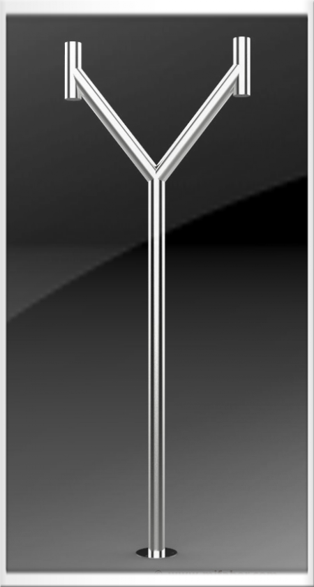 Colonna doccia multipla in acciaio inox 316L a profilo circolare