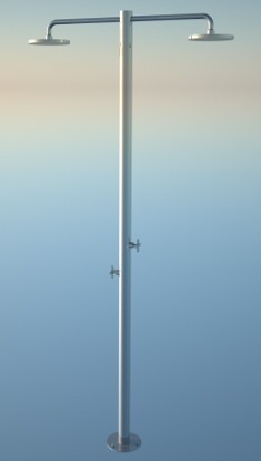 Colonna doccia multipla in acciaio inox 316L a profilo circolare