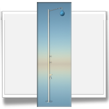Doccia outdoor a una postazione con soffione