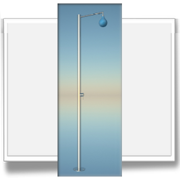 Doccia outdoor a una postazione con soffione