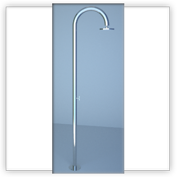 Colonna doccia in acciaio inox 316L a profilo circolare